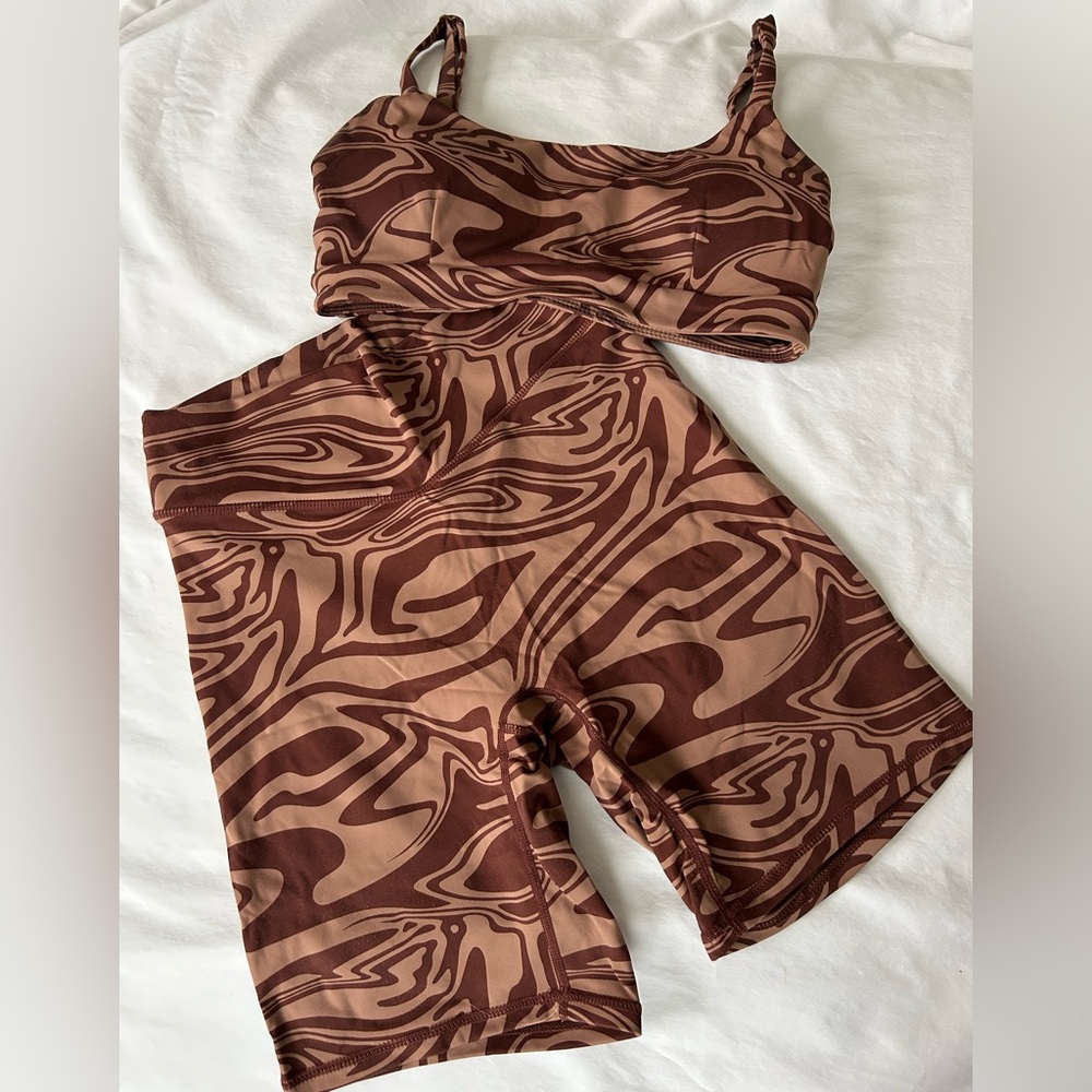 Vitality (Balance Athletica) Brown Swirl Activewear Set size small